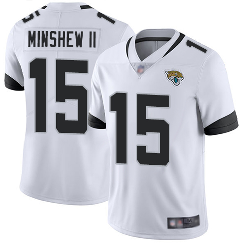 Men Nike Jacksonville Jaguars 15 Gardner Minshew II White Stitched NFL Vapor Untouchable Limited Jersey
